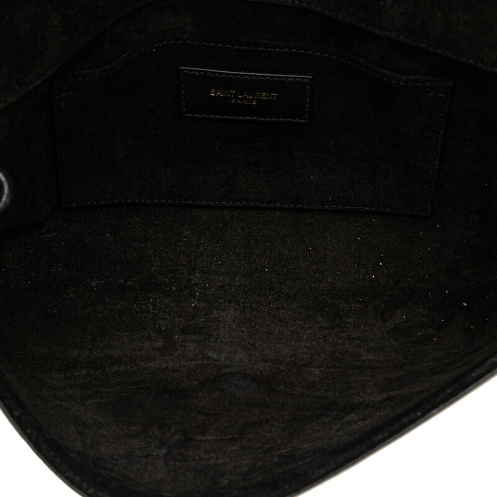 Saint Laurent Y Line Clutch Bag Black Leather - Picture 4 of 9